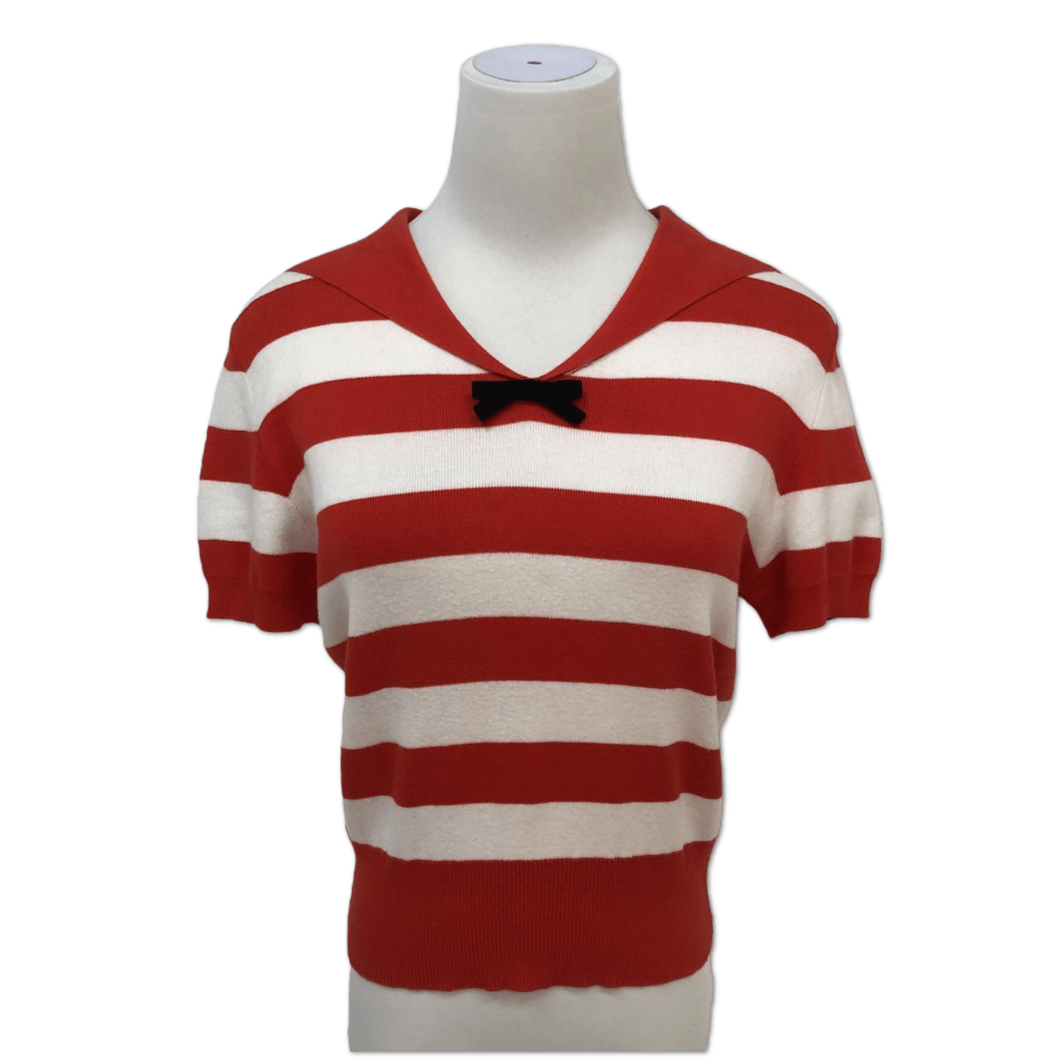 Miu Miu Chanel Red Striped Sailor Collar Knit Top size 40 C13998824401