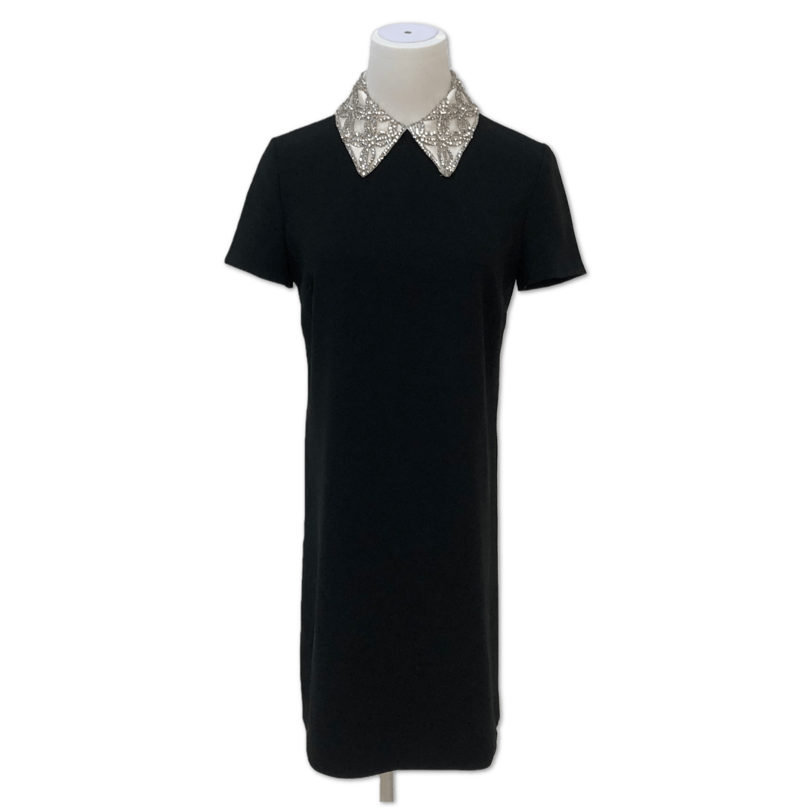 Miu Miu Miu Miu Black Crystal-Embellished Collar Shift Mini Dress size 38 HZ1178351424