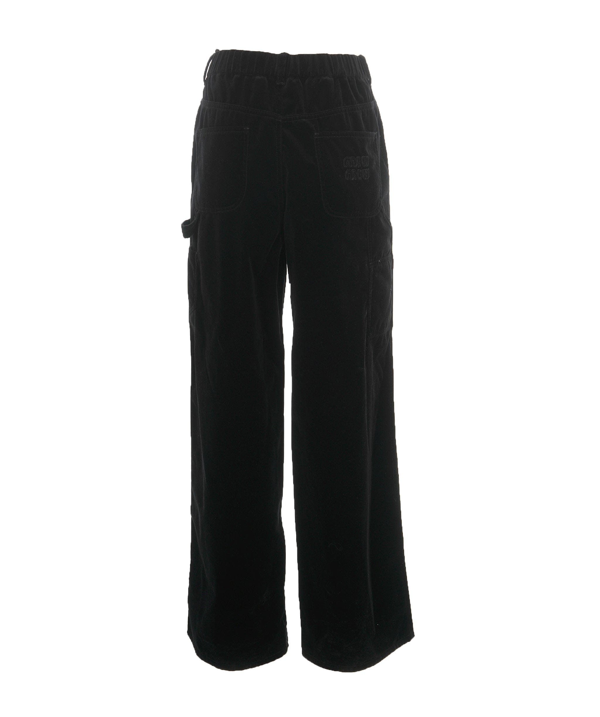 Miu Miu Miu Miu Black Logo Trousers Velore 38 ALL0980