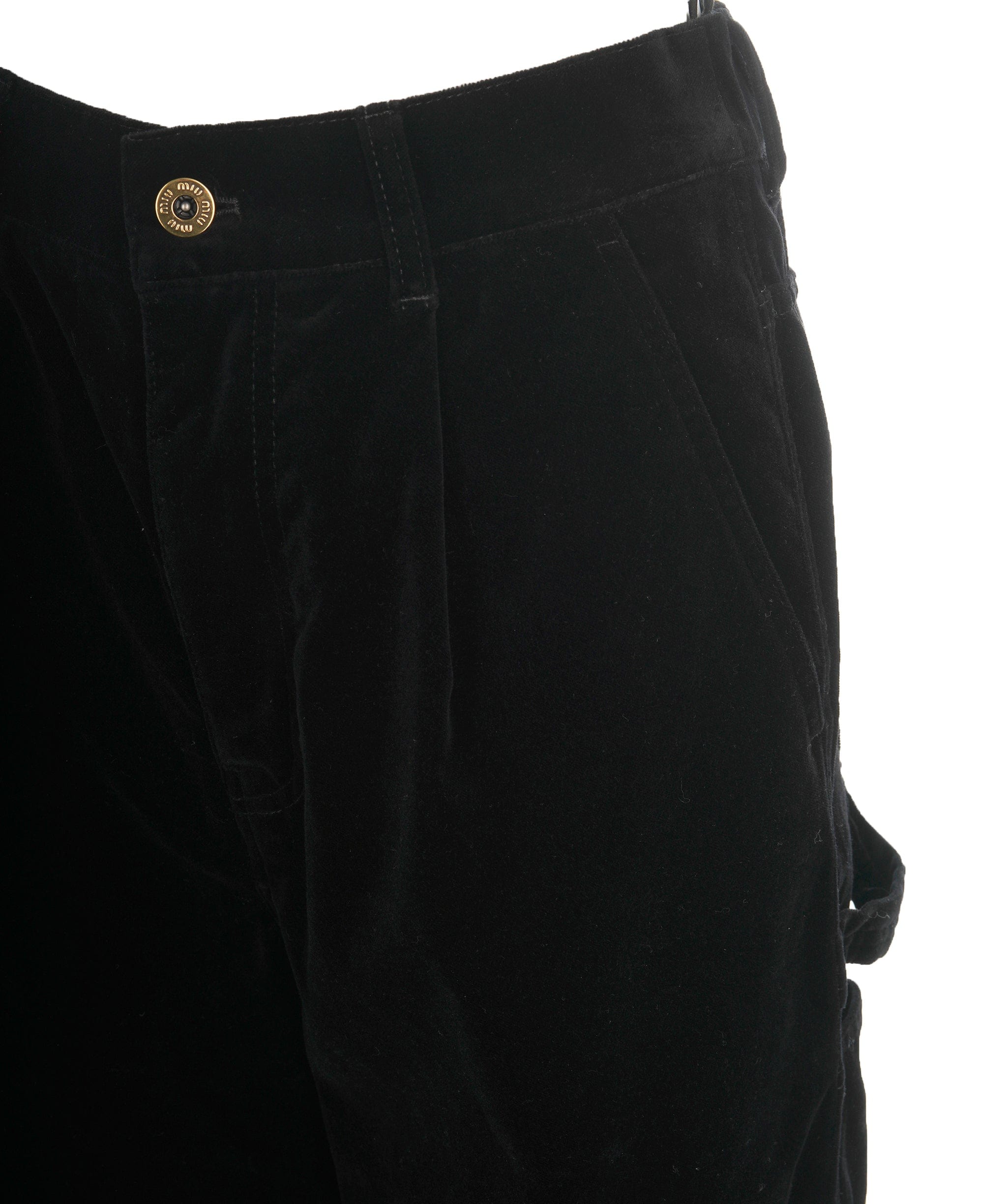 Miu Miu Miu Miu Black Logo Trousers Velore 42 ALL0981