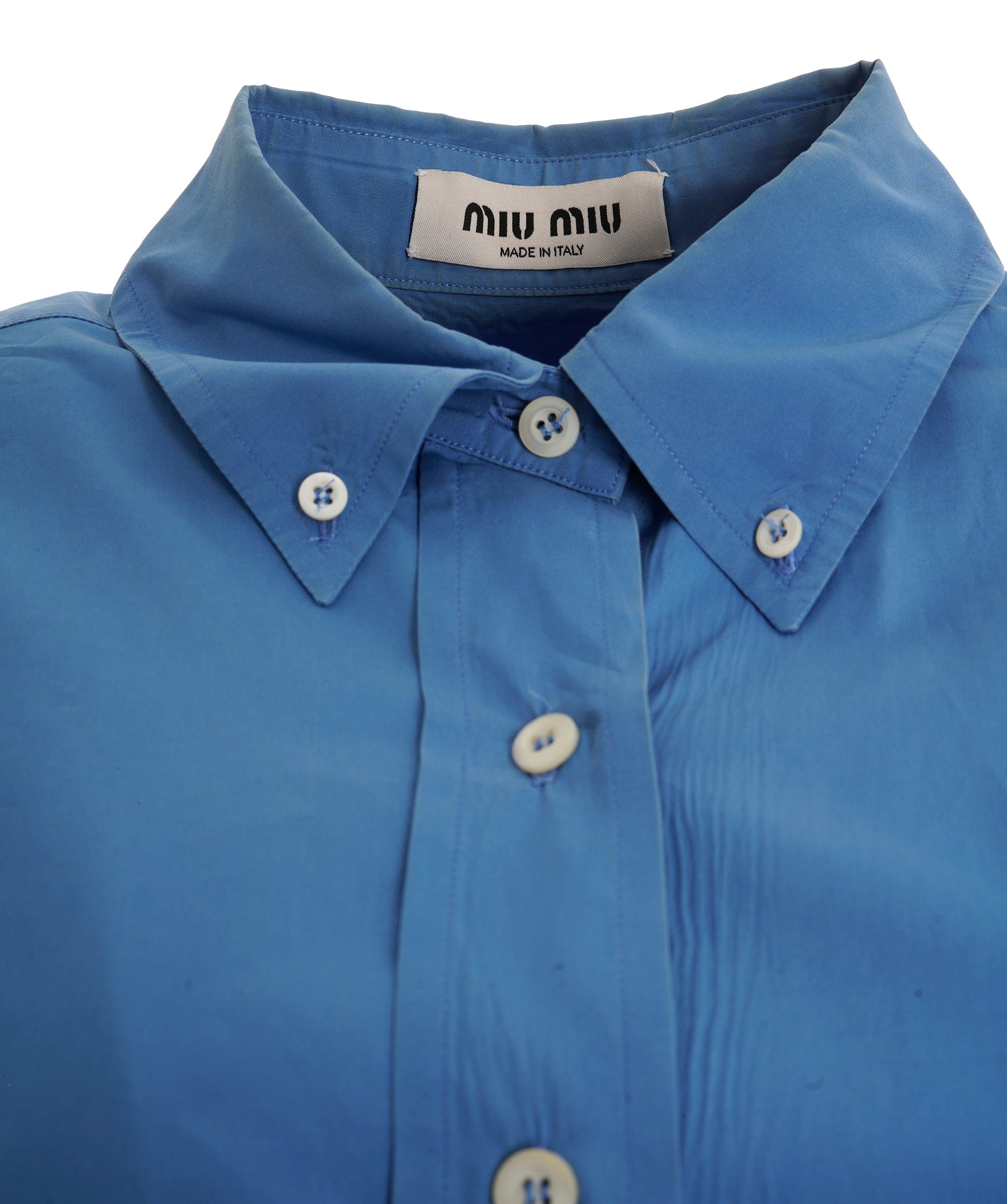 Miu Miu Miu Miu Blue Logo Oversized Shirt ALC2985
