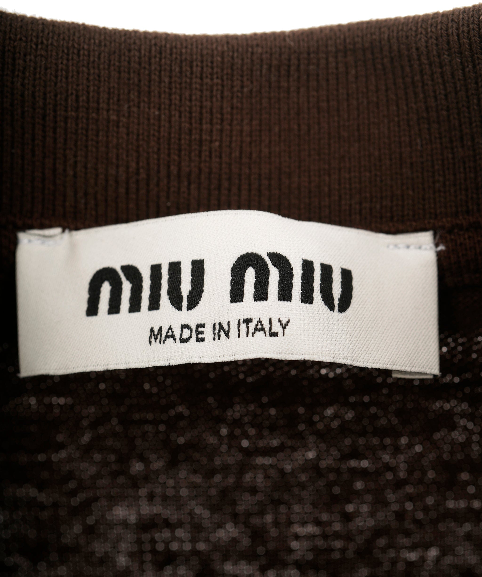 Miu Miu Miu Miu Brown Logo Long Sleeve Polo Jumper ALC2236