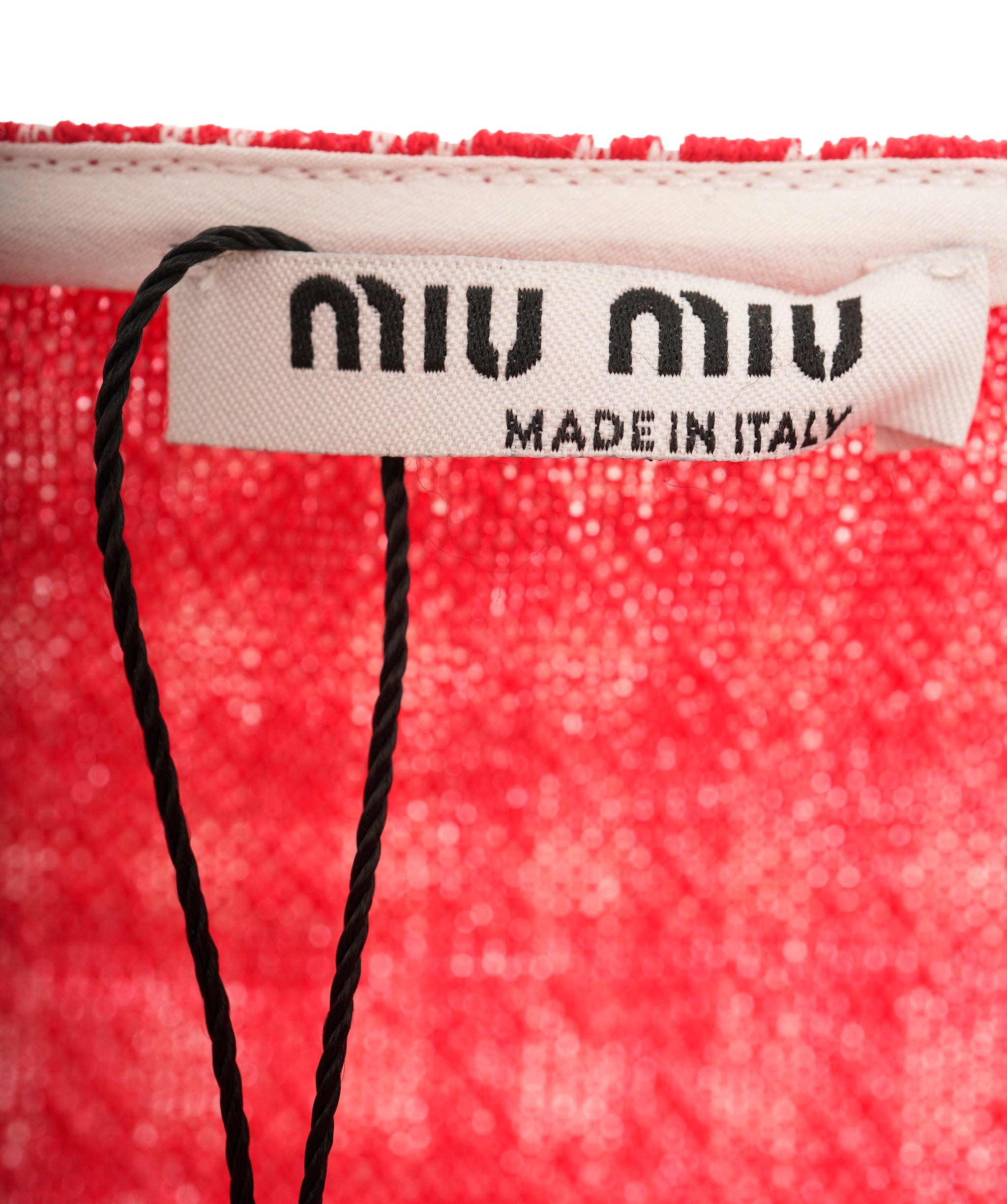 Miu Miu Miu Miu Houndstooth Red / White Long Sleeve Crop Top #42 SKC1914