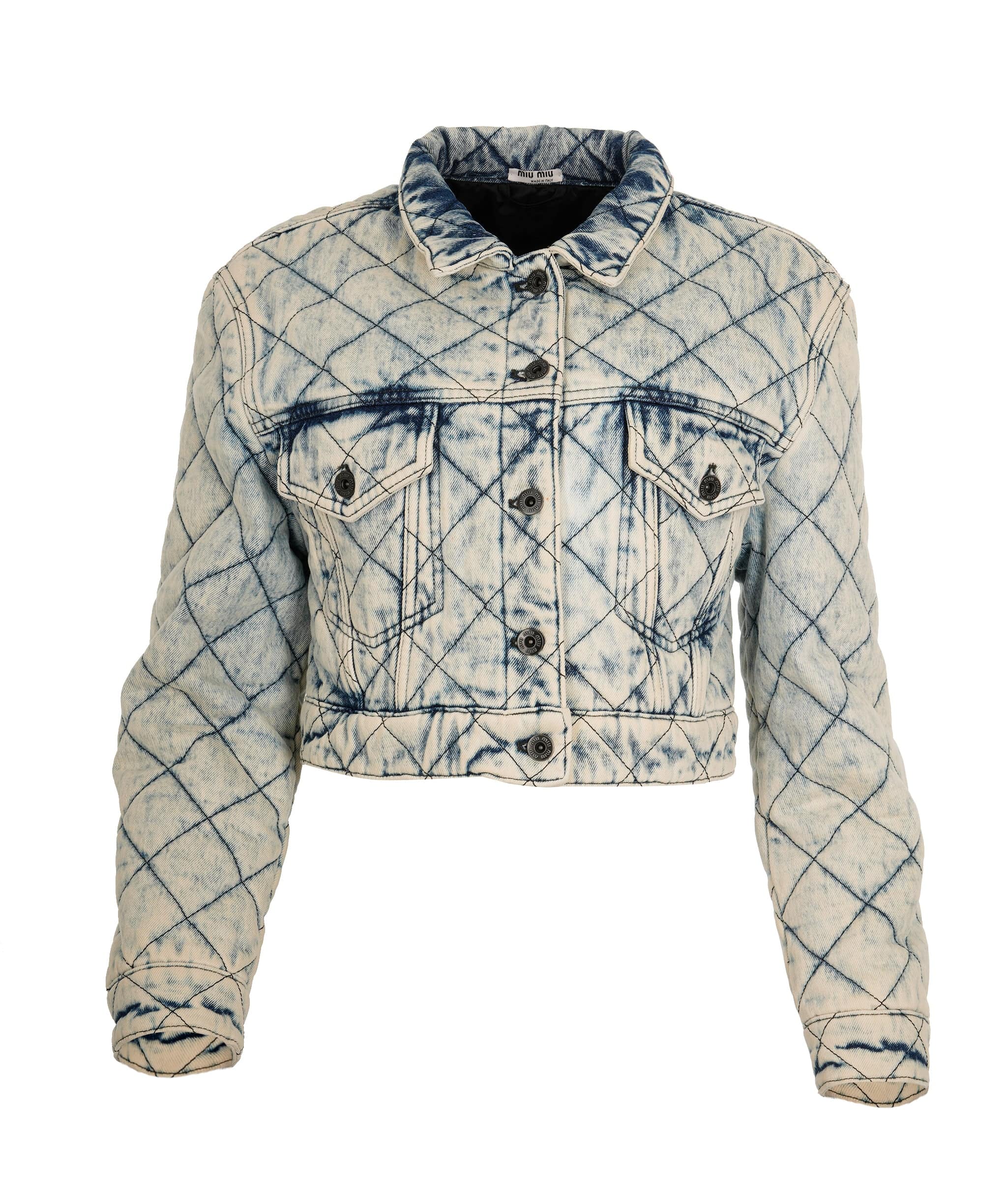Miu Miu Miu Miu Logo Denim Quilted Jacket ALC2234