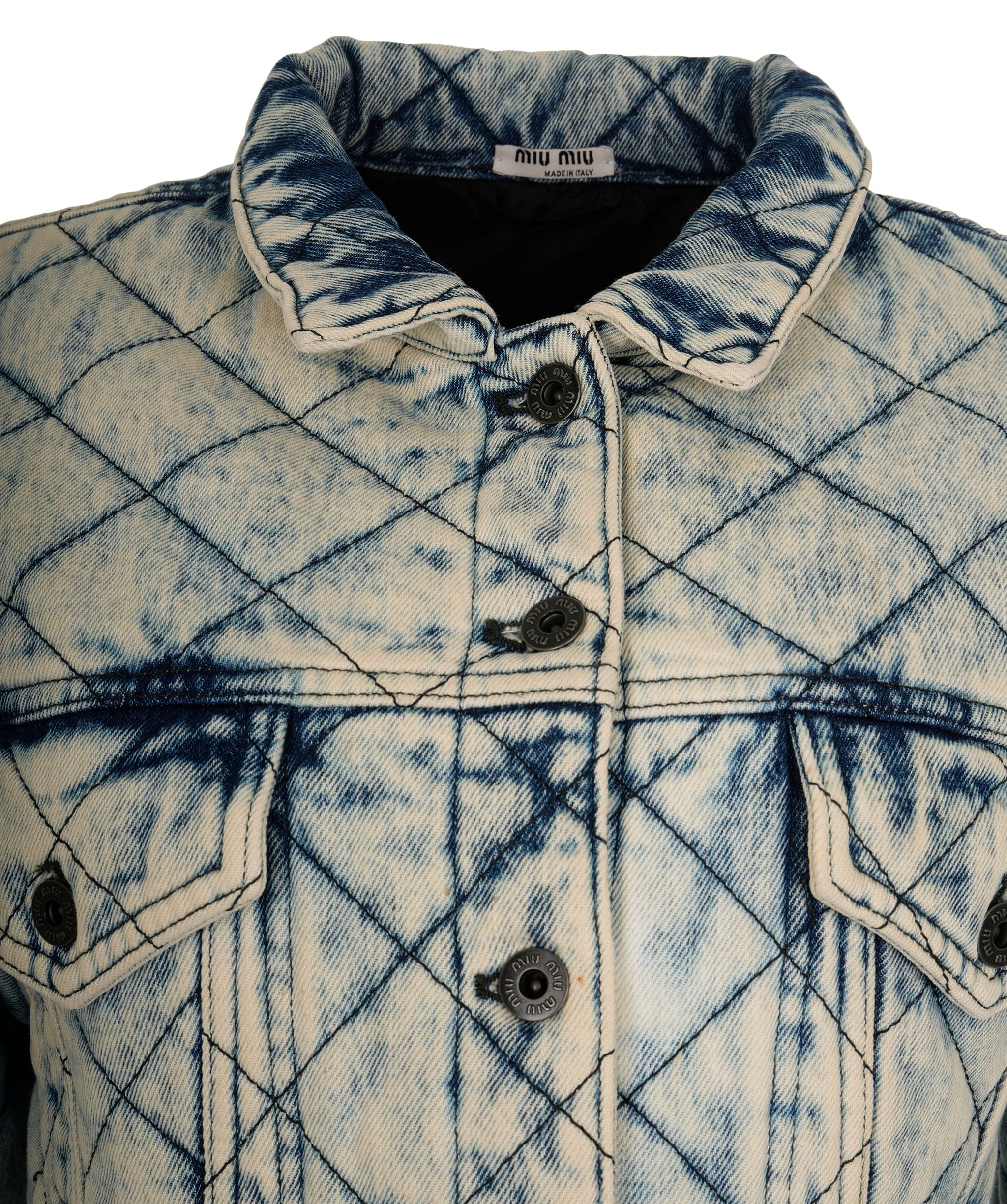 Miu Miu Miu Miu Logo Denim Quilted Jacket ALC2234