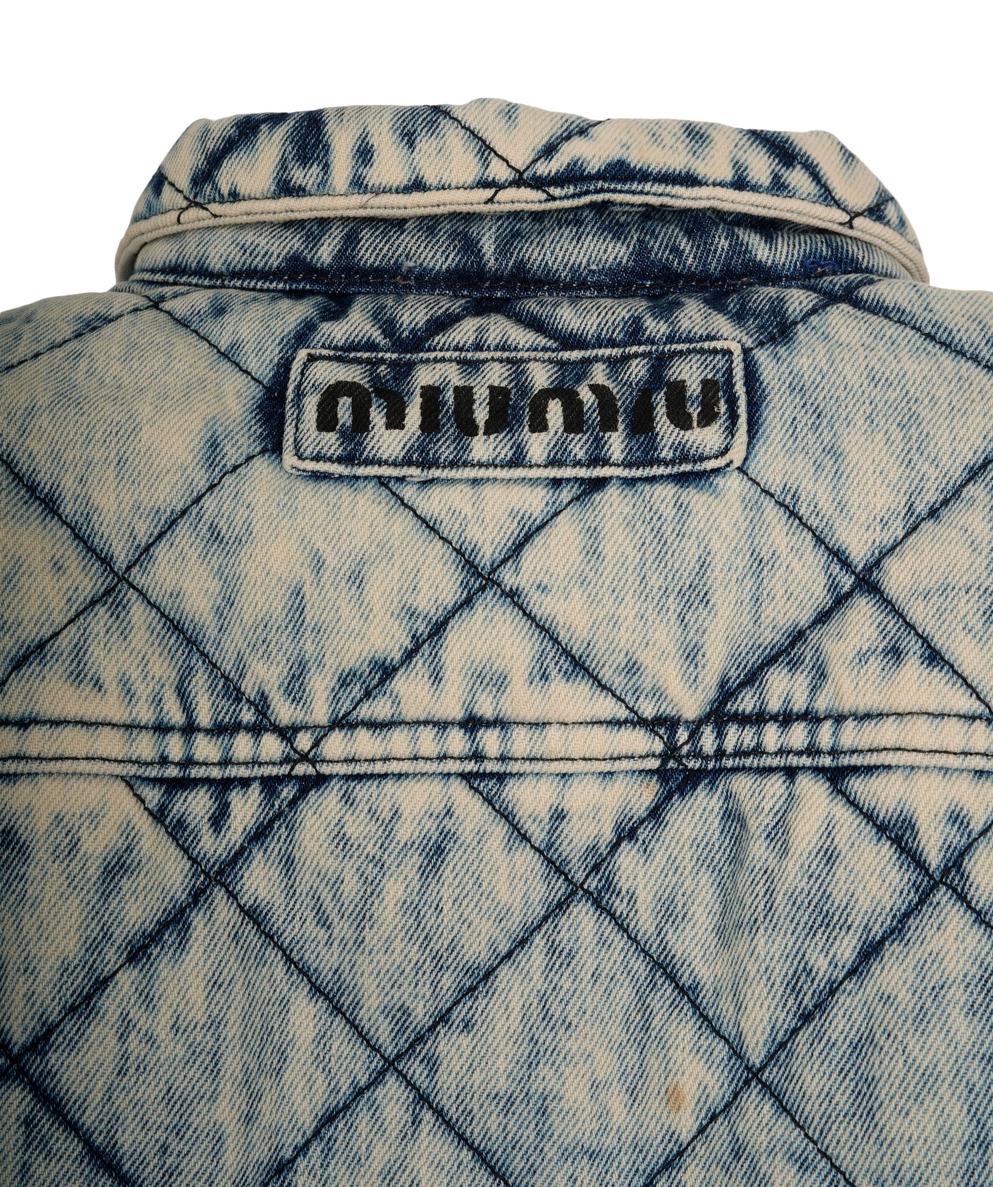 Miu Miu Miu Miu Logo Denim Quilted Jacket ALC2234
