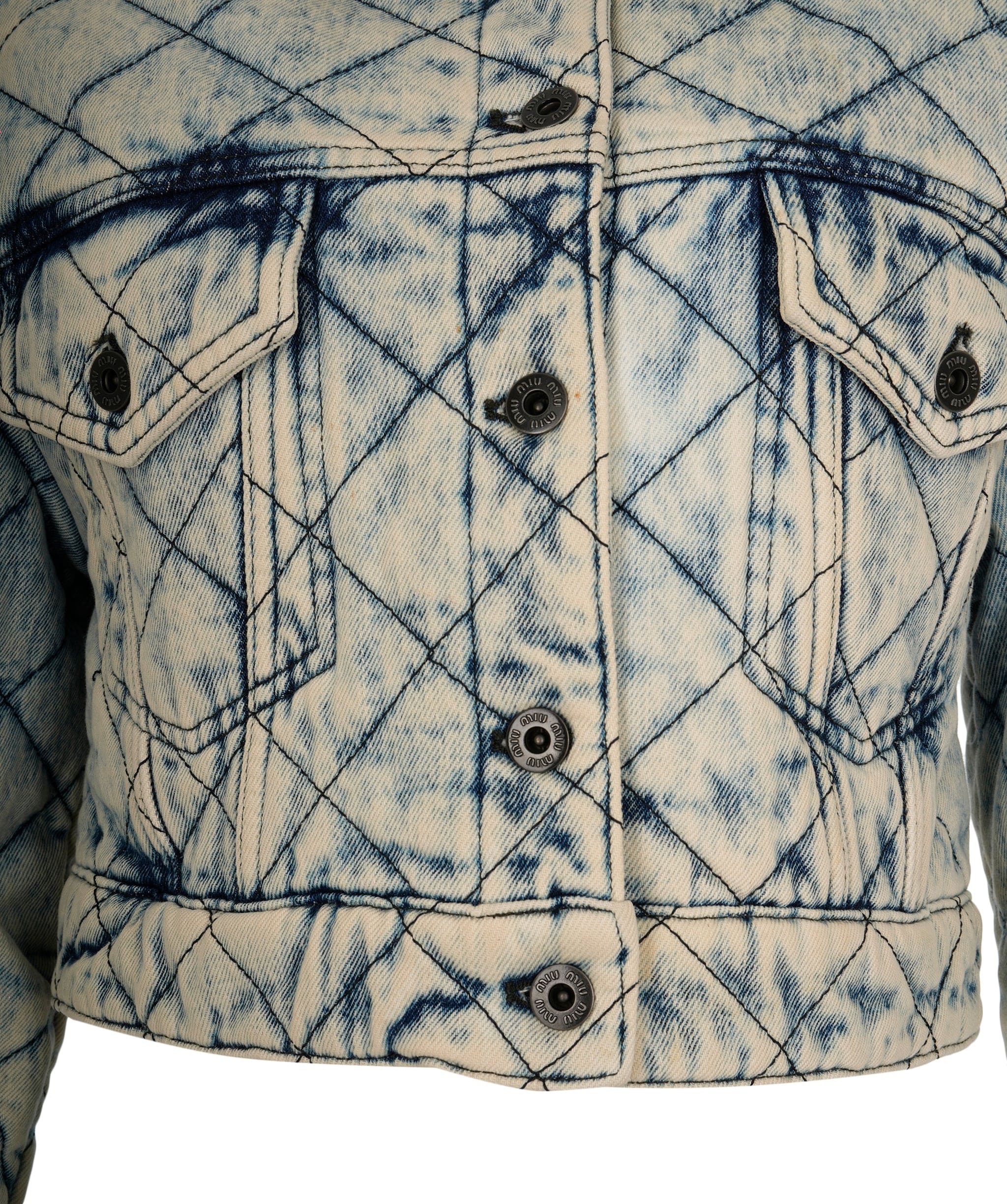 Miu Miu Miu Miu Logo Denim Quilted Jacket ALC2234