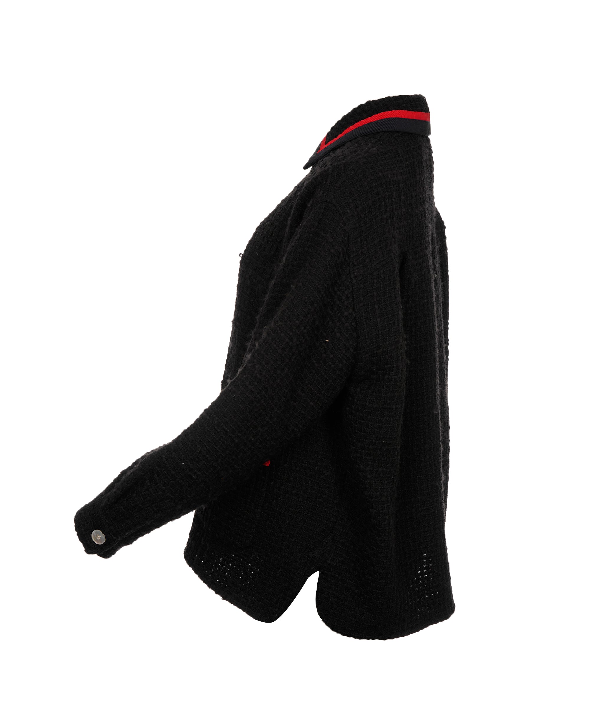 Miu Miu Miu Miu Logo Striped Detail Red and Black Coat ALC2729