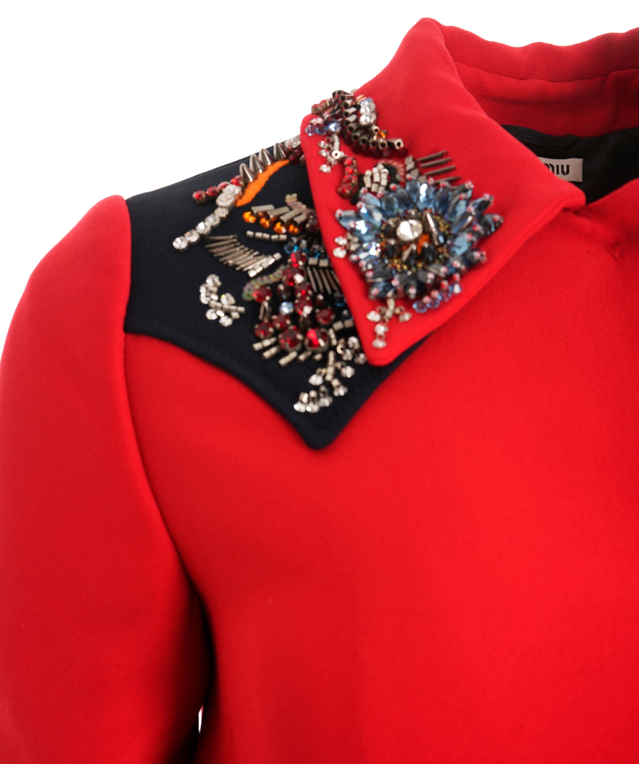 Miu Miu Miu Miu Red Embellished Coat ALC2997
