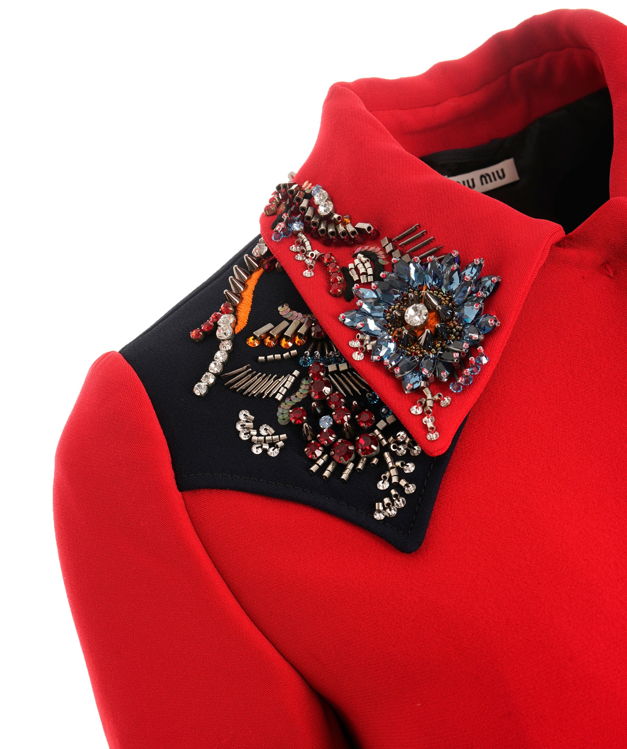 Miu Miu Miu Miu Red Embellished Coat ALC2997