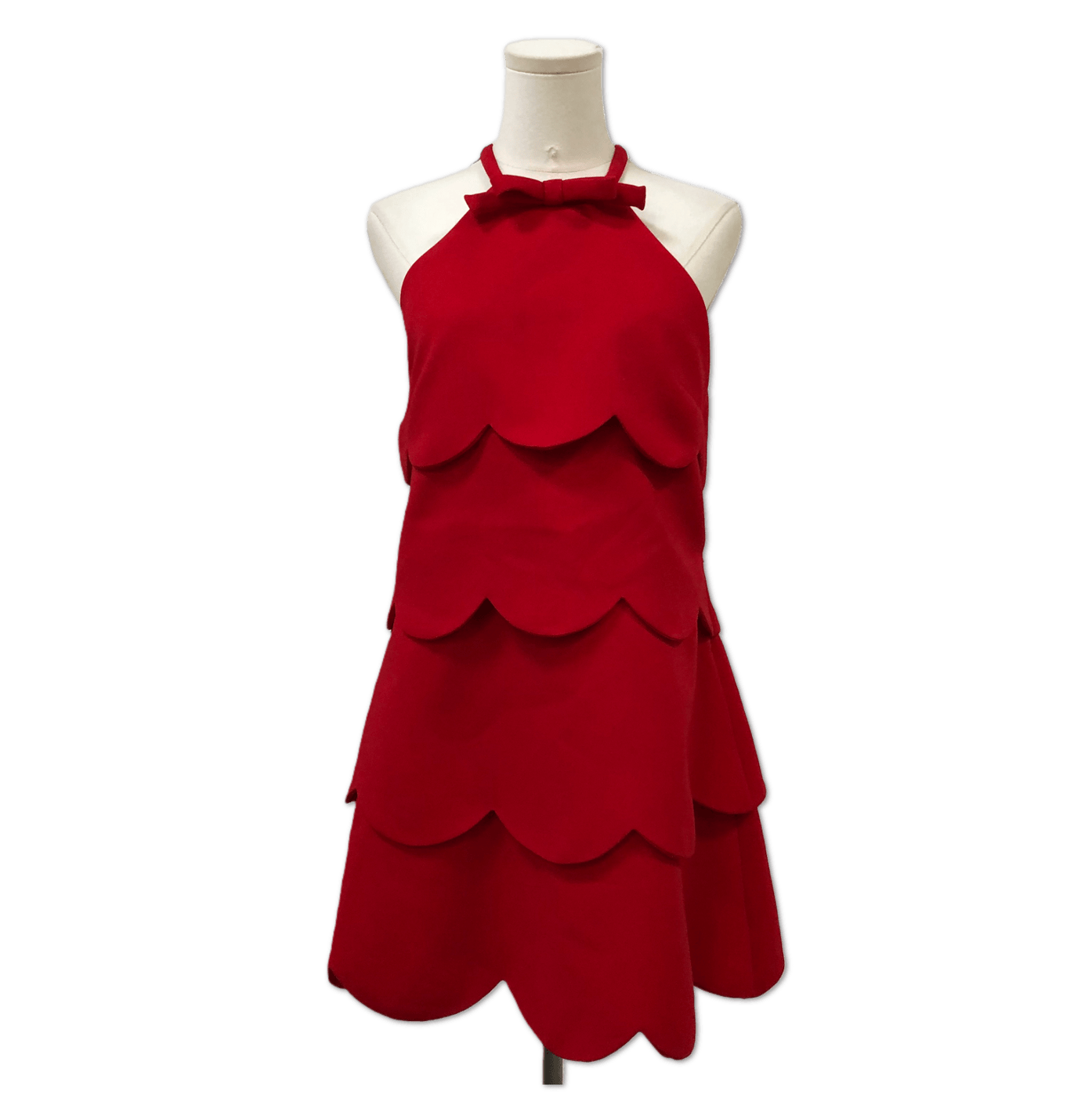 Miu Miu Miu Miu Red Scalloped Tiered Halter Dress size 42 C1363497475