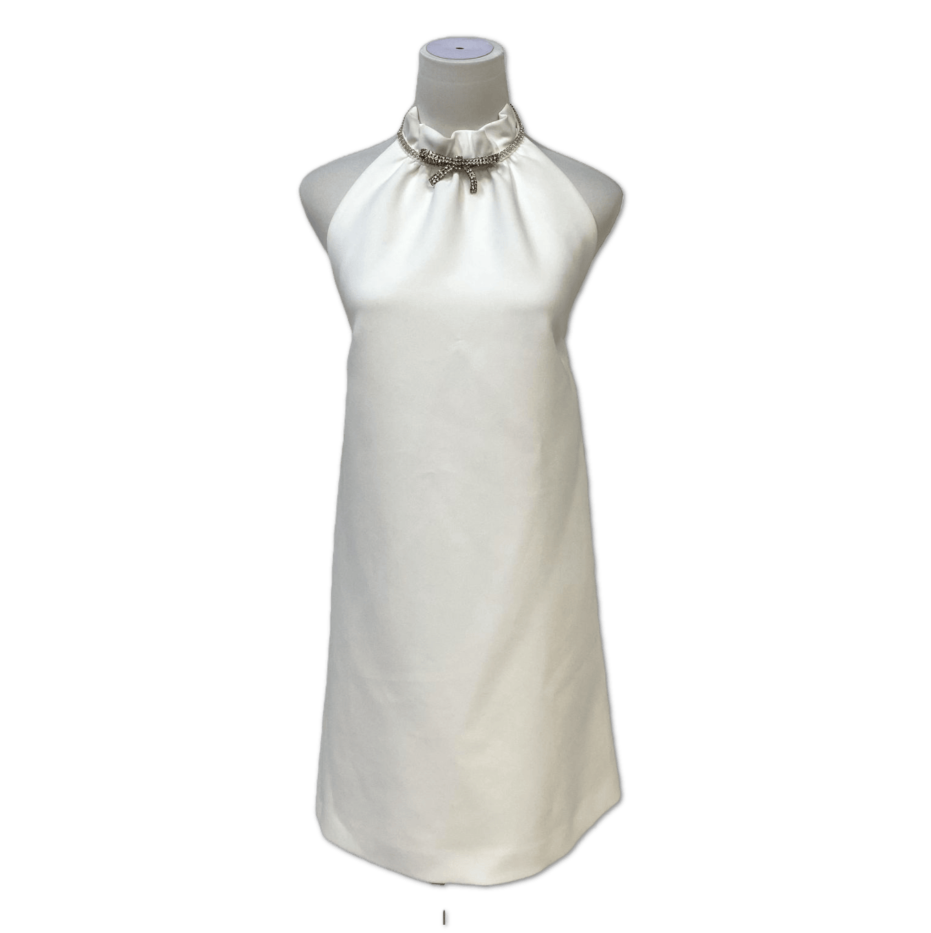 Miu Miu Miu Miu White Crystal-Embellished Bow Halter Dress size 38 C18337278746