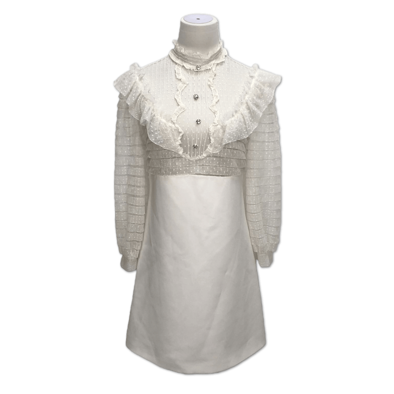 Miu Miu Miu Miu White Ruffled Point d'Esprit Mini Dress size 40 C14165739329