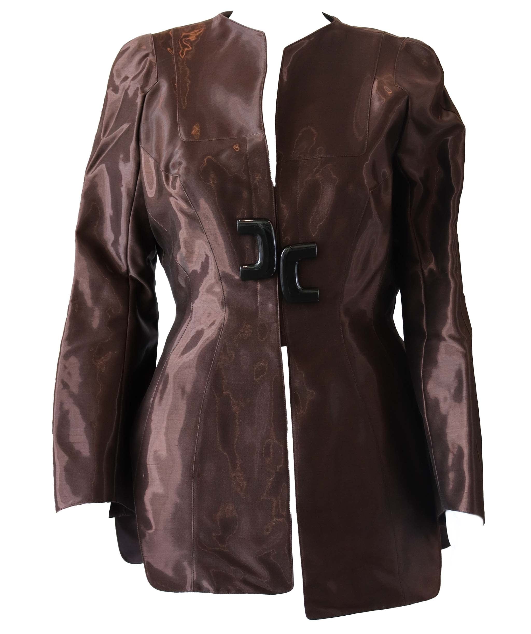 Mugler Mugler brown shiny suit AGC2541