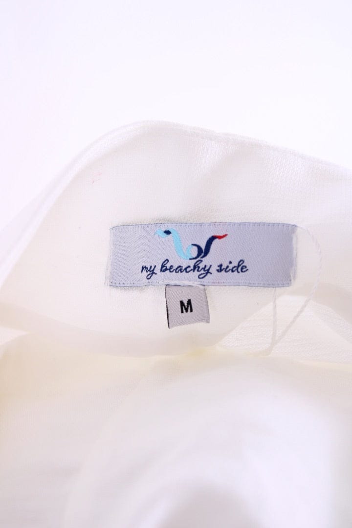 My Beachy Side My Beachy Side Poisson Crochet Top & Trousers Set Blue/ White M