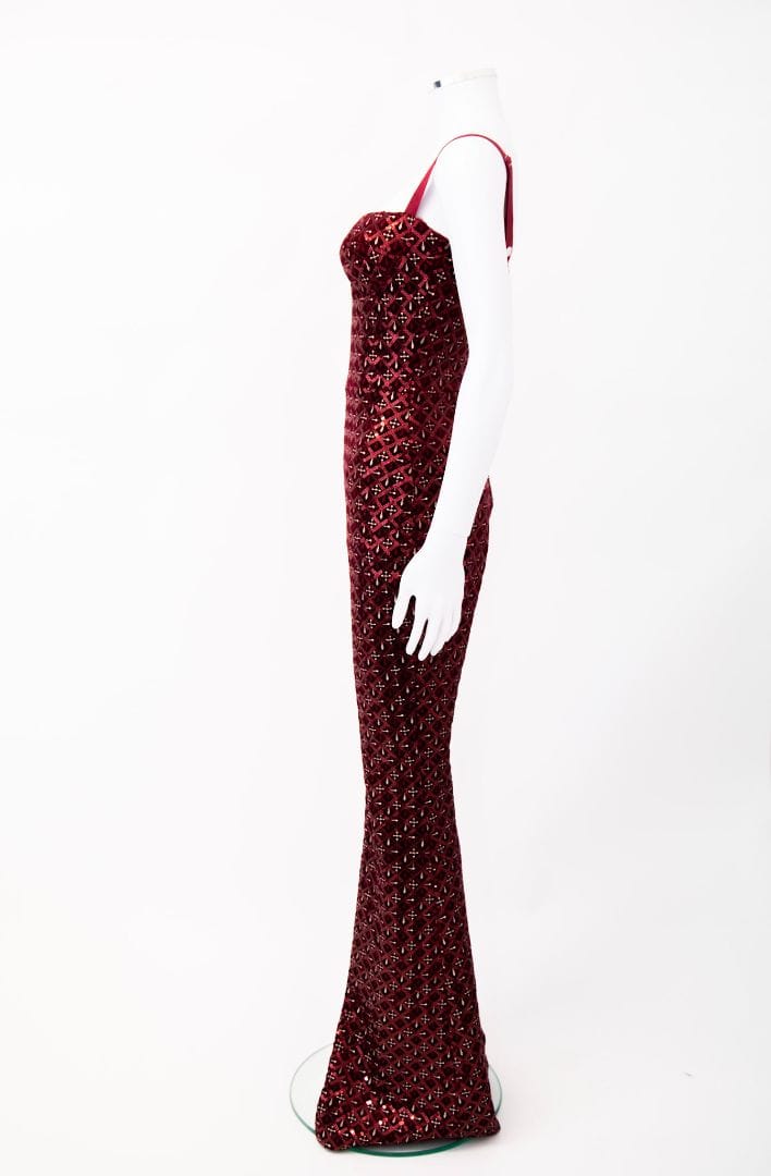 Nadine Merabi Nadine Merabi S/S Embroidered Sequin Jumpsuit Red/ White S