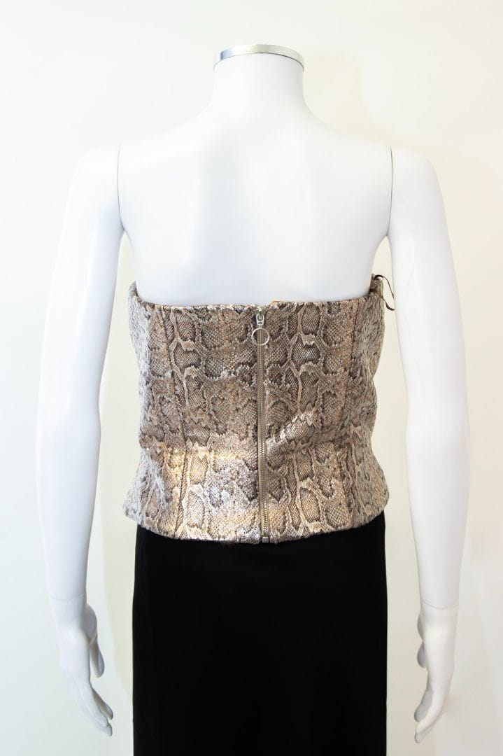 New Arrivals Ilkyaz Ozel New Arrivals Ilkyaz Ozel Snake Print Sequin Corset Beige 12