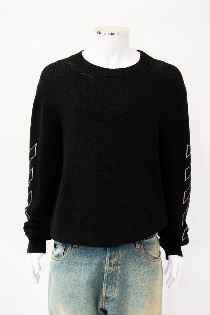 Off White Off White L/S Logo Back Jumper Black/ Grey XL