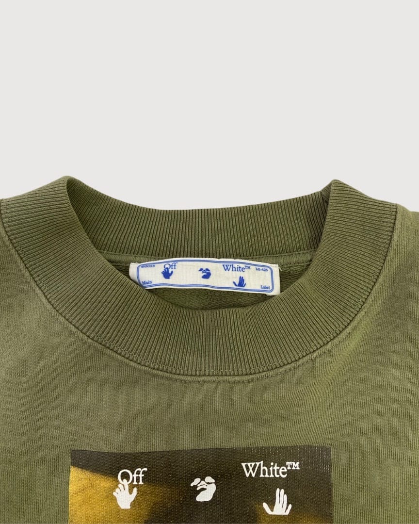 Off White Off White Print Sweatshirt Green M
