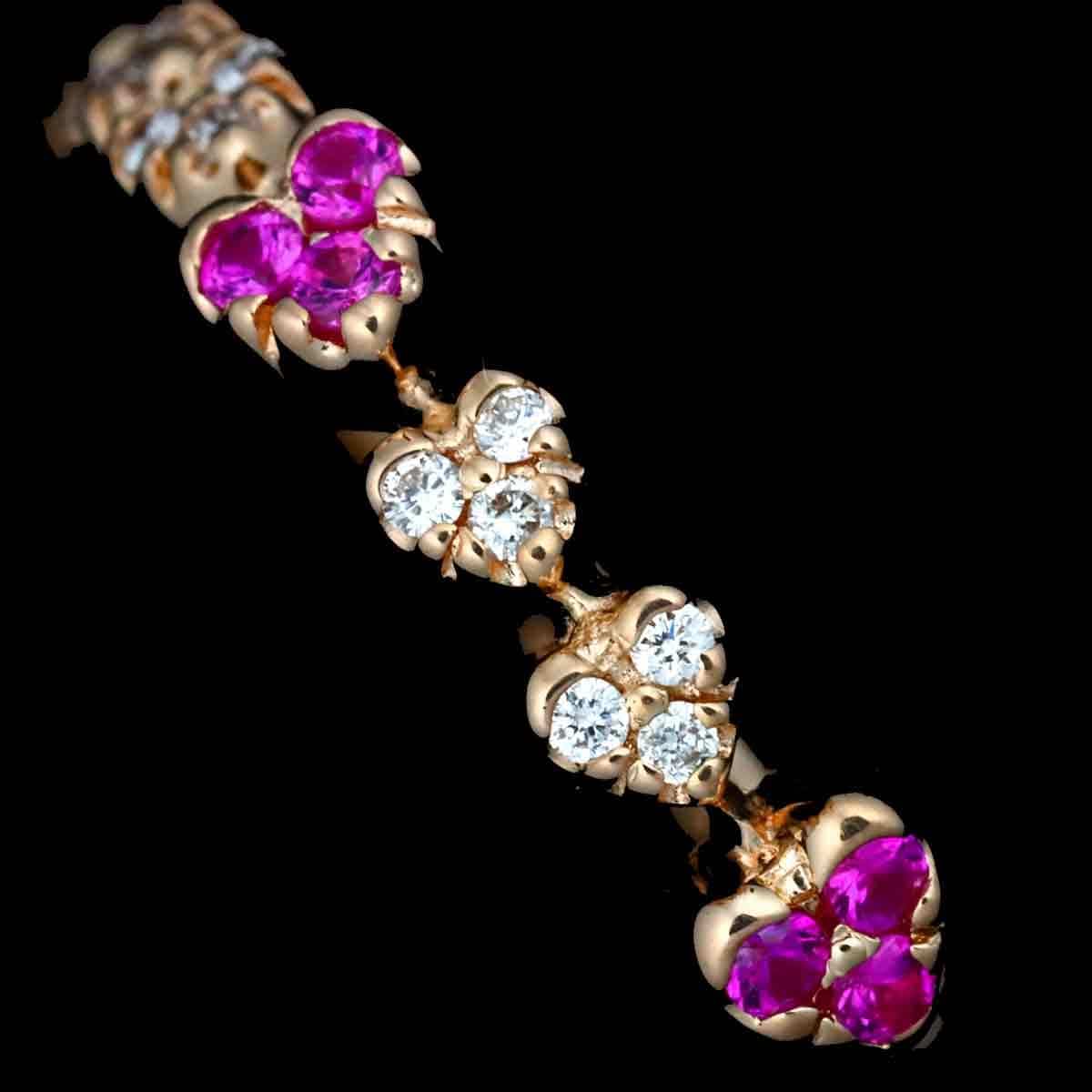 Ponte Vecchio Ponte Vecchio Ruby 0.12ct Diamond 0.05ct Ring 18K PG Size4(US) 90308706