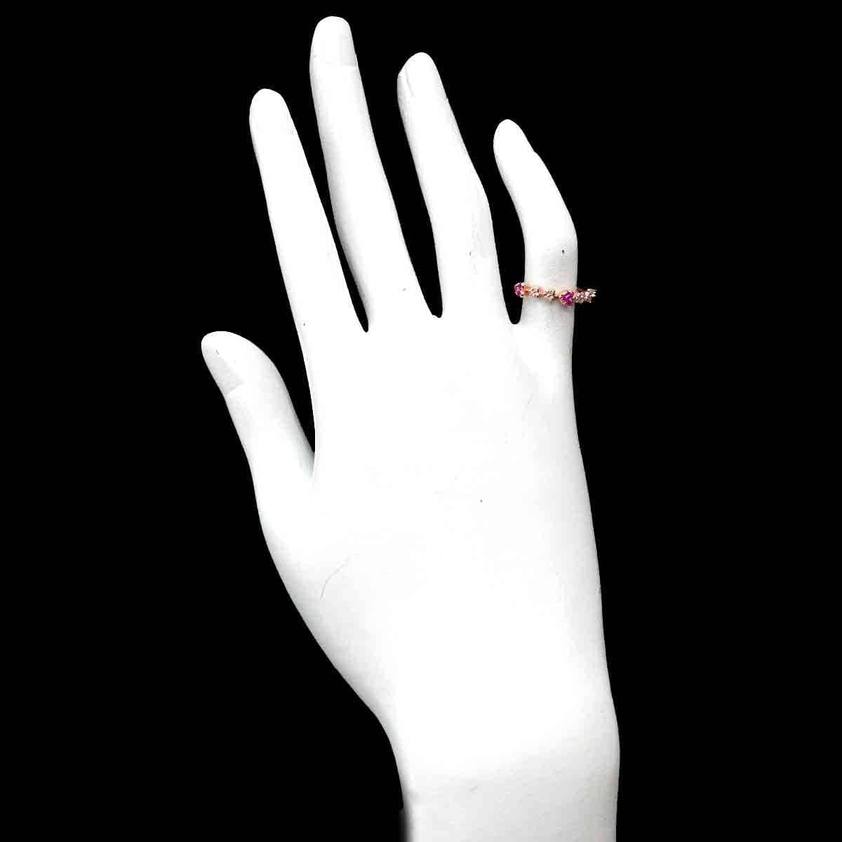 Ponte Vecchio Ponte Vecchio Ruby 0.12ct Diamond 0.05ct Ring 18K PG Size4(US) 90308706