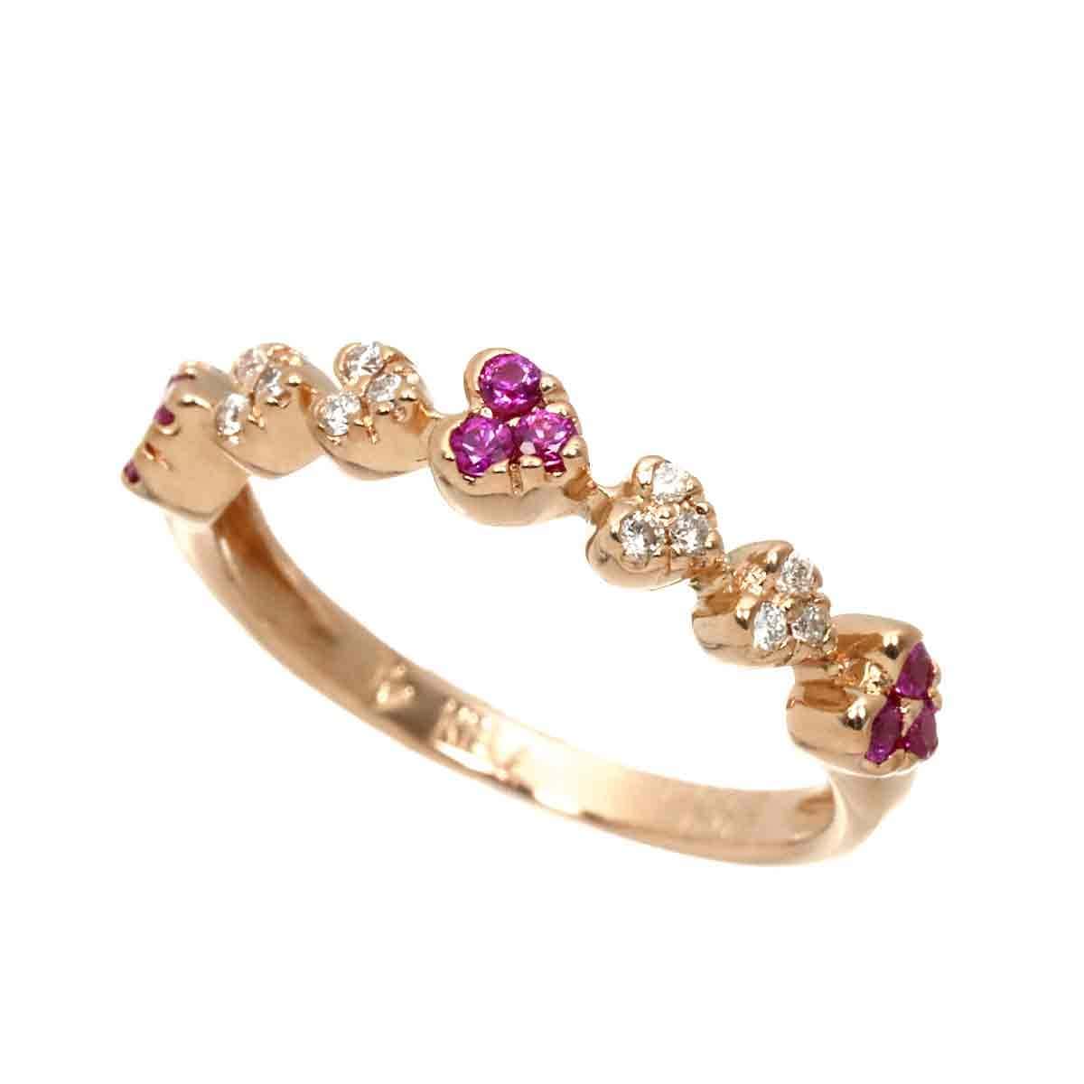 Ponte Vecchio Ponte Vecchio Ruby 0.12ct Diamond 0.05ct Ring 18K PG Size4(US) 90308706