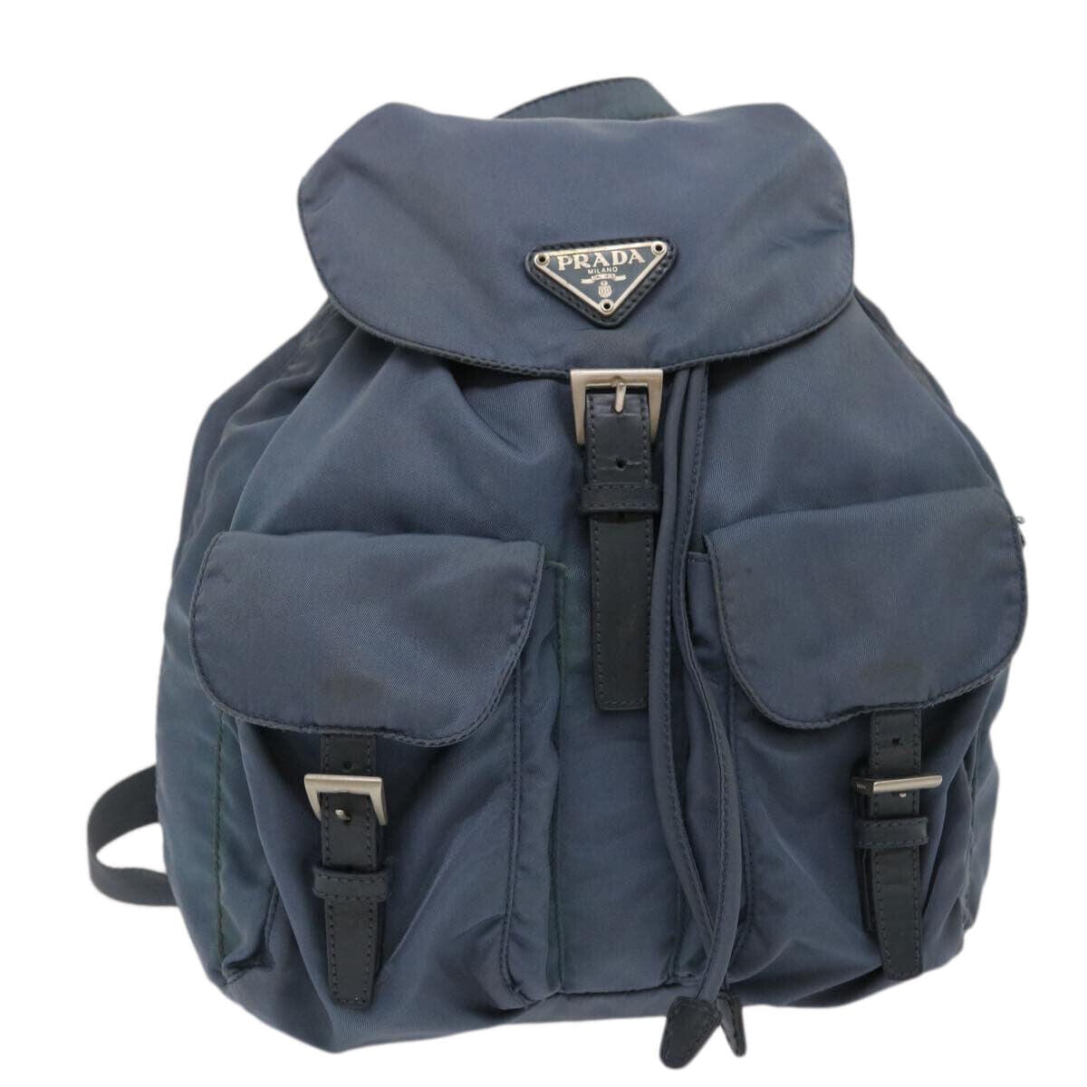 PRADA Backpack Nylon Blue Auth yk4371 ASC2547 LuxuryPromise