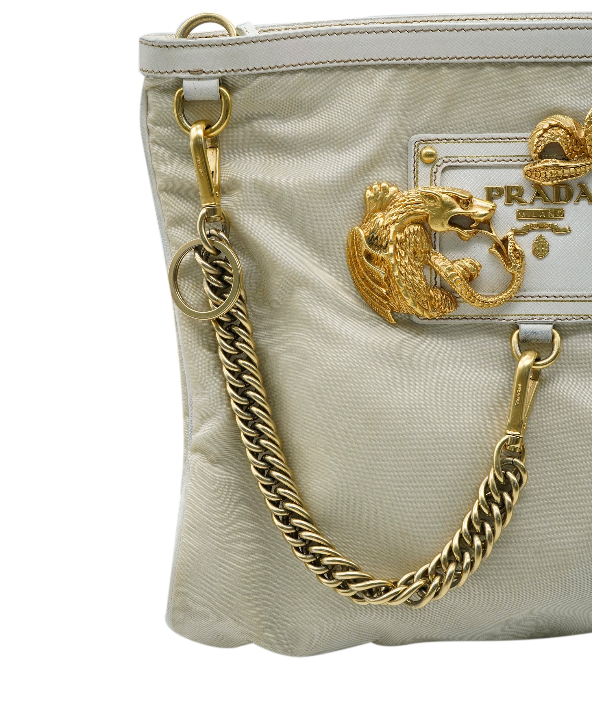 Prada Prada Beige Nylon Crossbody Bag with GHW - AJC0077