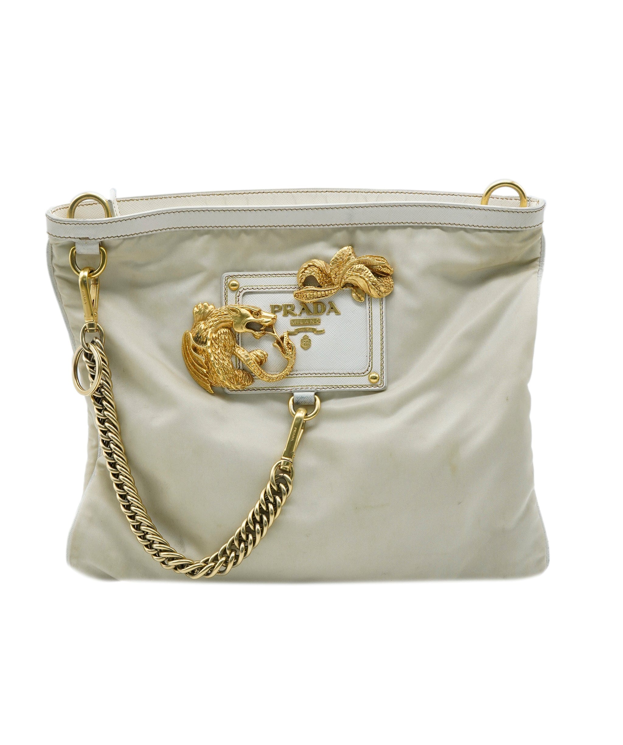 Prada Prada Beige Nylon Crossbody Bag with GHW - AJC0077