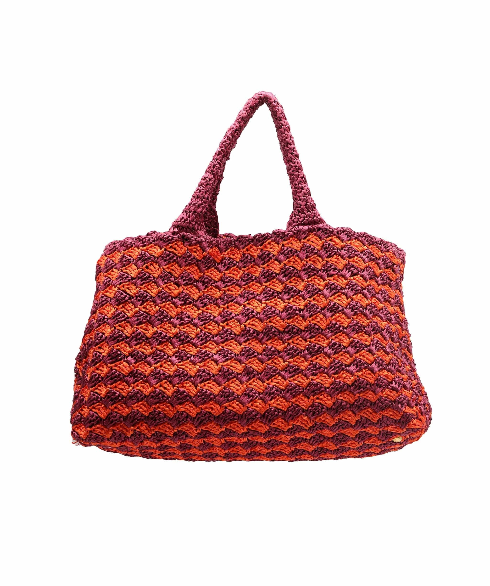Prada Prada Raffia Big Tote Bag Orange DXBS4263