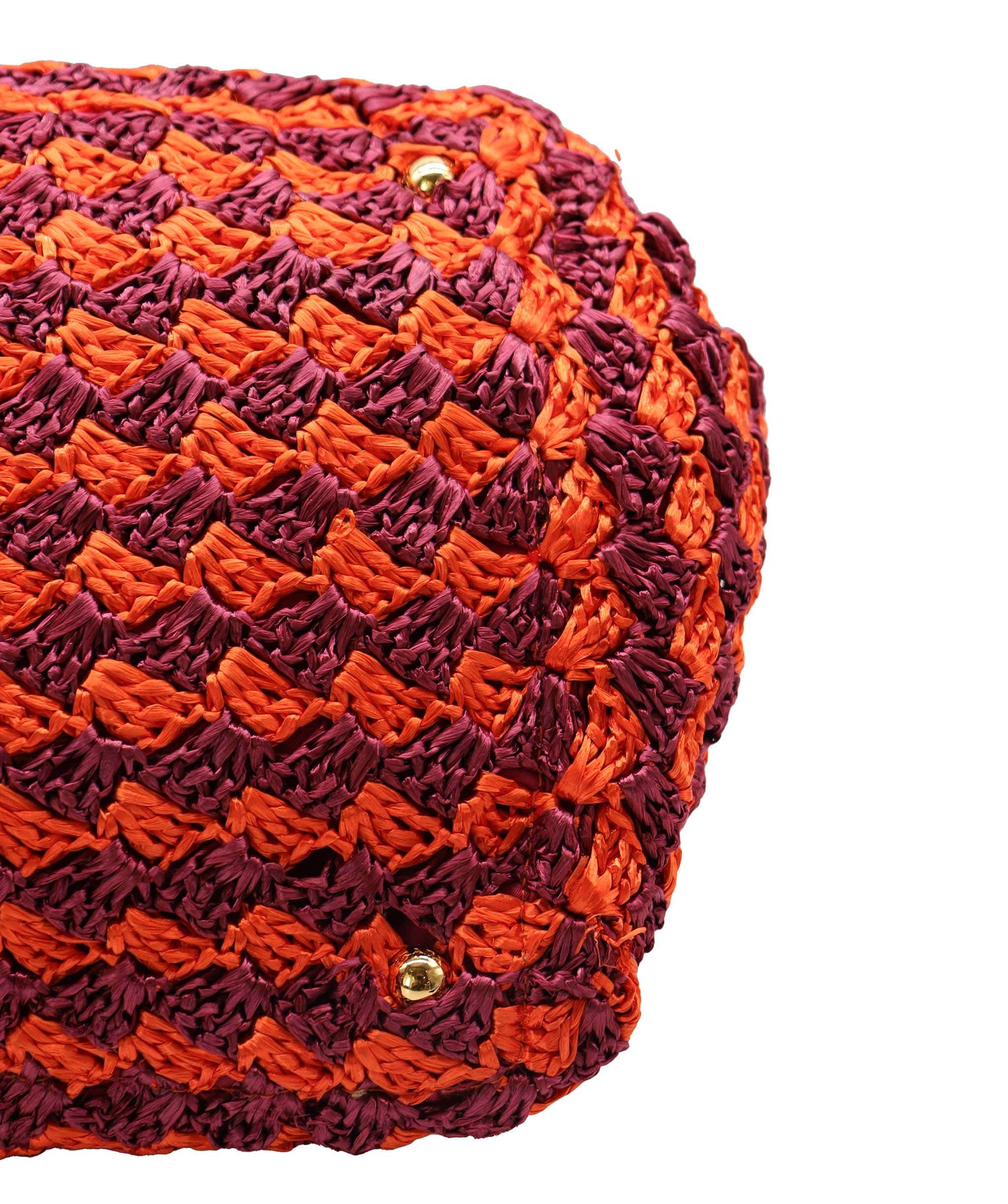 Prada Prada Raffia Big Tote Bag Orange DXBS4263