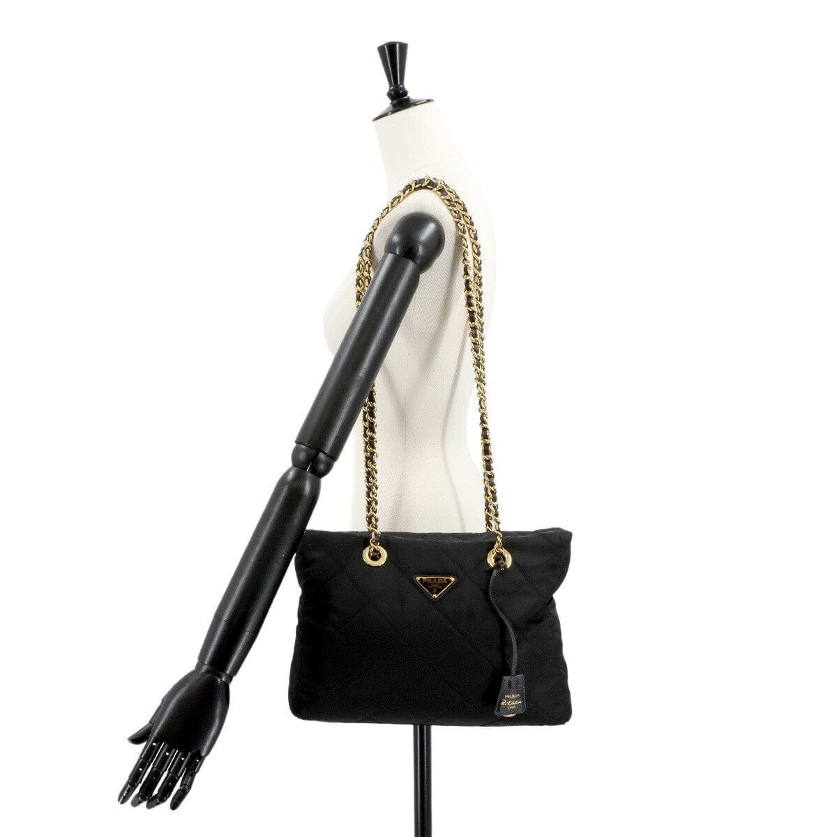 PRADA PRADA Re-Edition 1995 Shoulder Bag Nylon Leather Black 1BG529 90296675