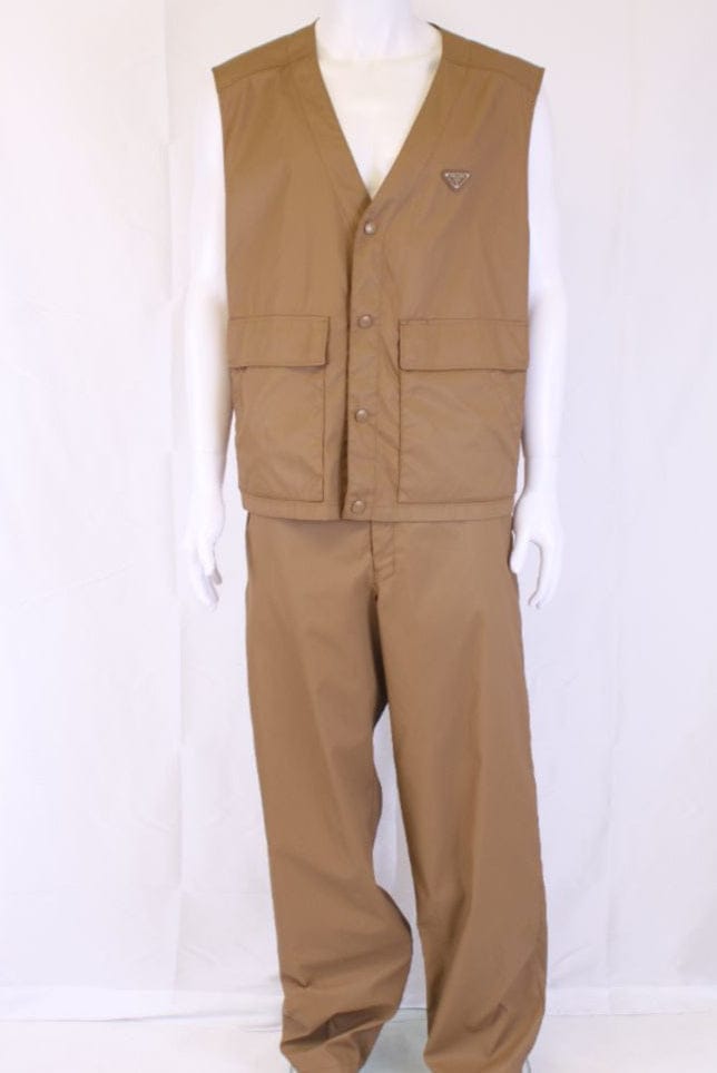 Prada Prada Nylon Waistcoat/ Trouser Co-Ord Tan XL