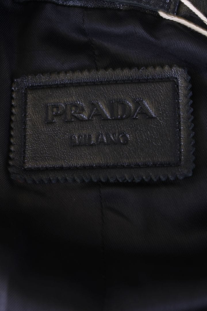 Prada Prada Leather Coat Black M