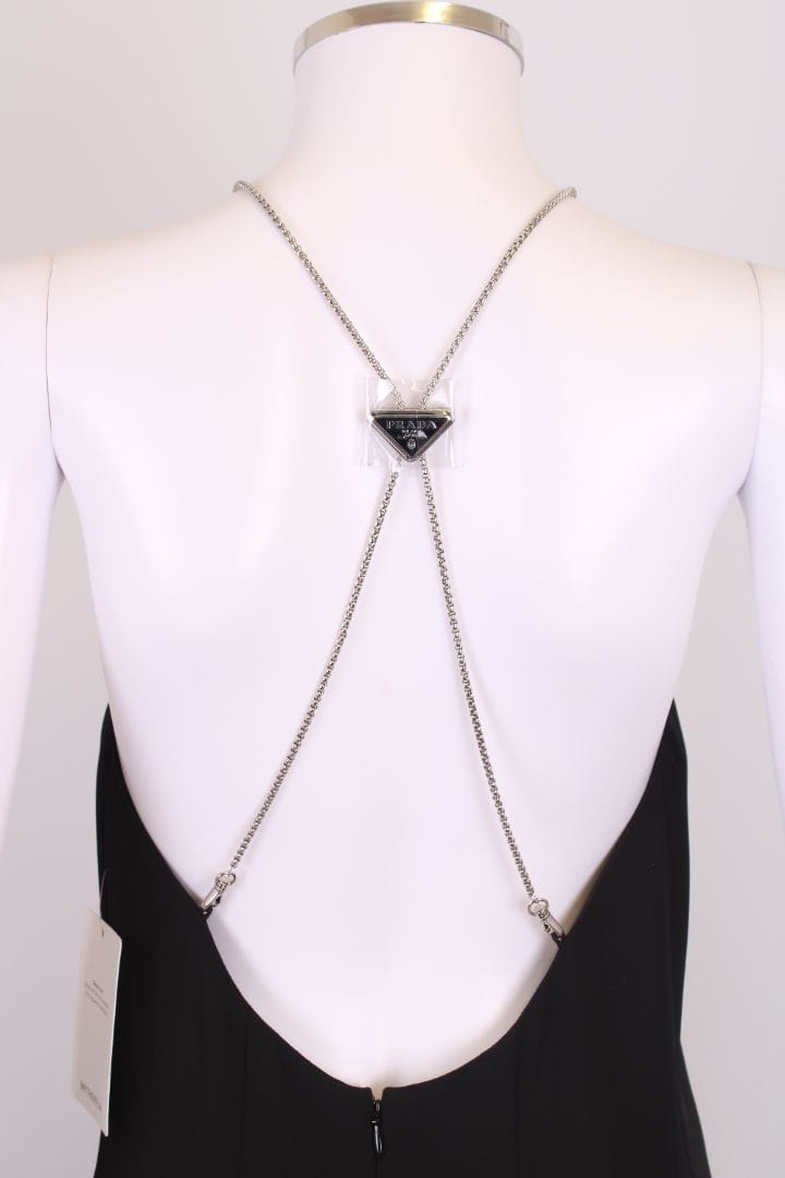 Prada Prada Chain Strap Slip Dress Black S