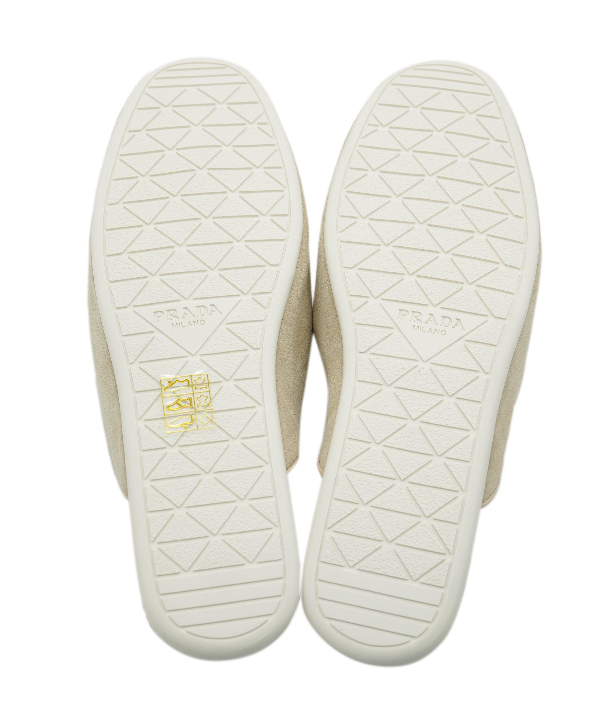 Prada Prada Beige Suede Logo Loafers ALL0975