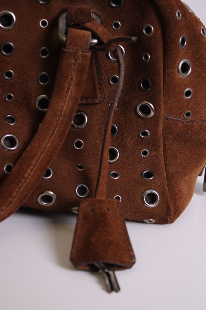 Prada Prada Bauletto Bowling Handbag Brown