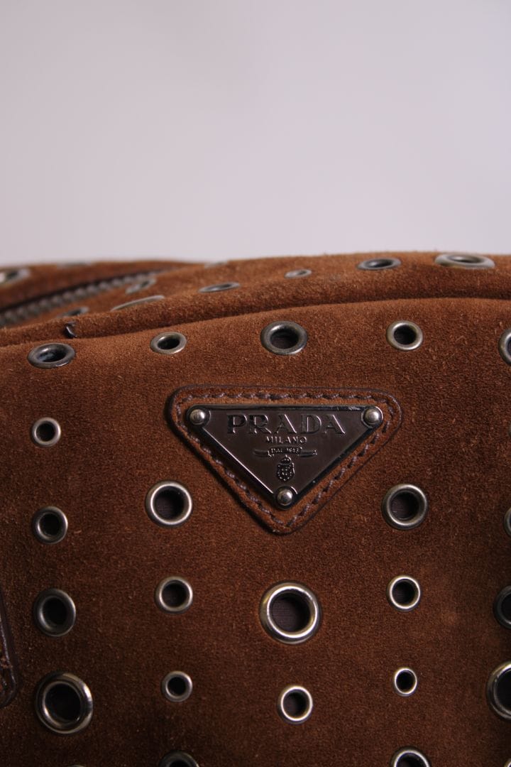 Prada Prada Bauletto Bowling Handbag Brown