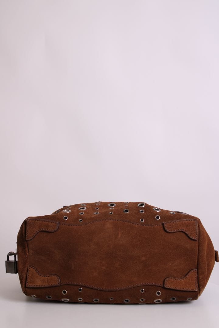 Prada Prada Bauletto Bowling Handbag Brown