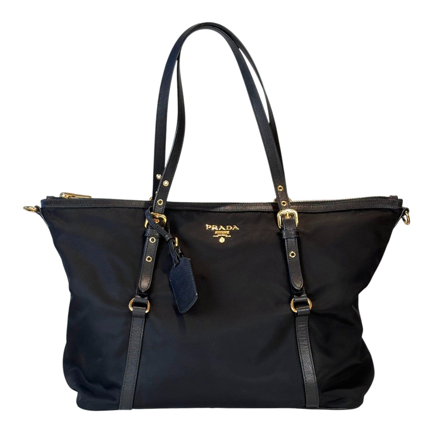 Prada Prada Black Nylon Tote Bag with Strap