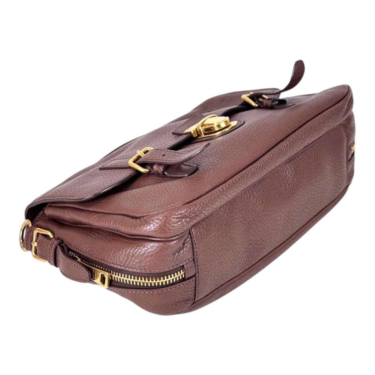 Prada Prada Brown Leather Handbag with Strap
