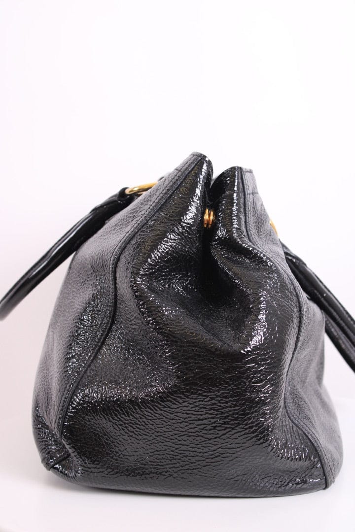 Prada Prada Medium Bauletto Bag Patent Black Medium