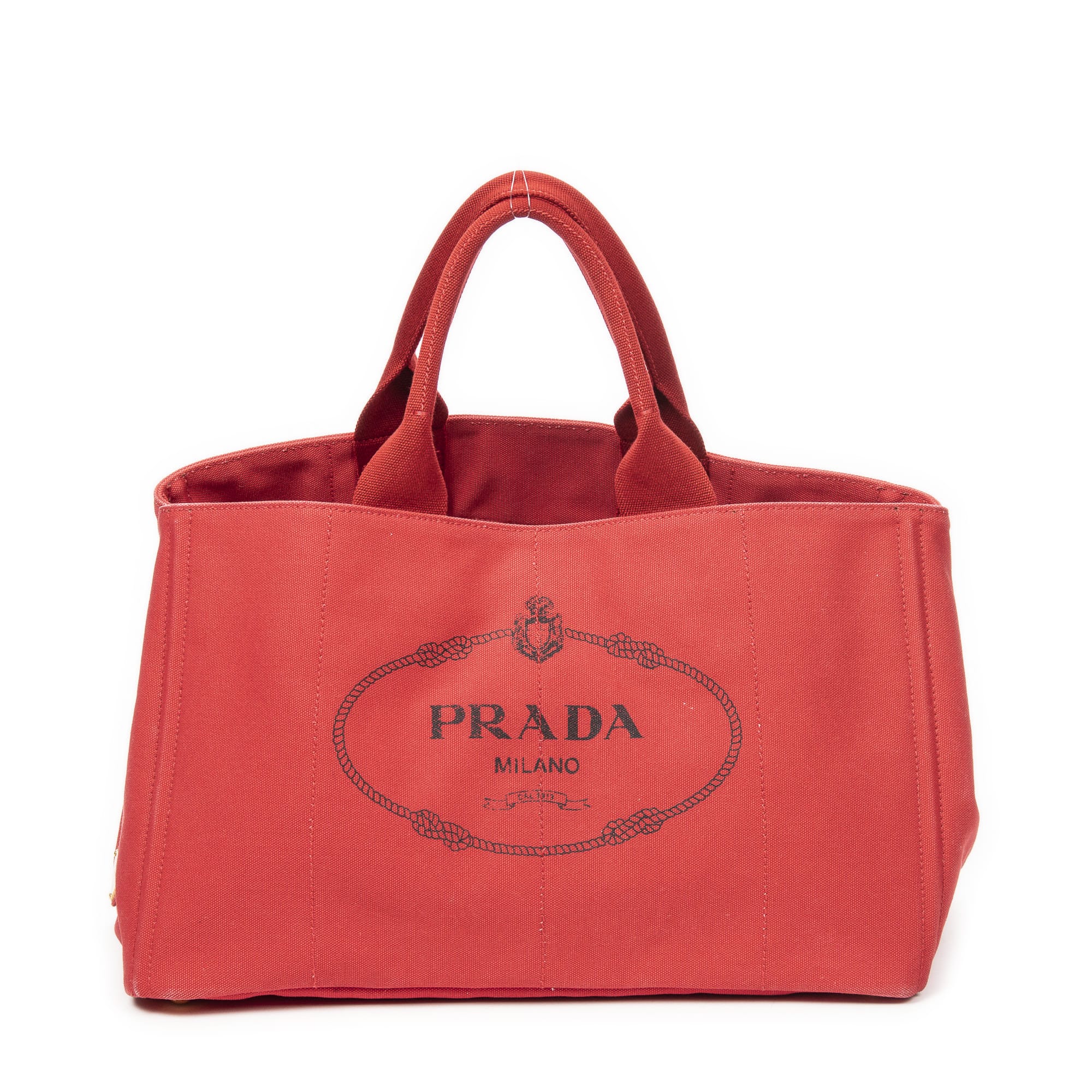 Prada Prada Red Canvas Large Canapa Tote AAZ7051