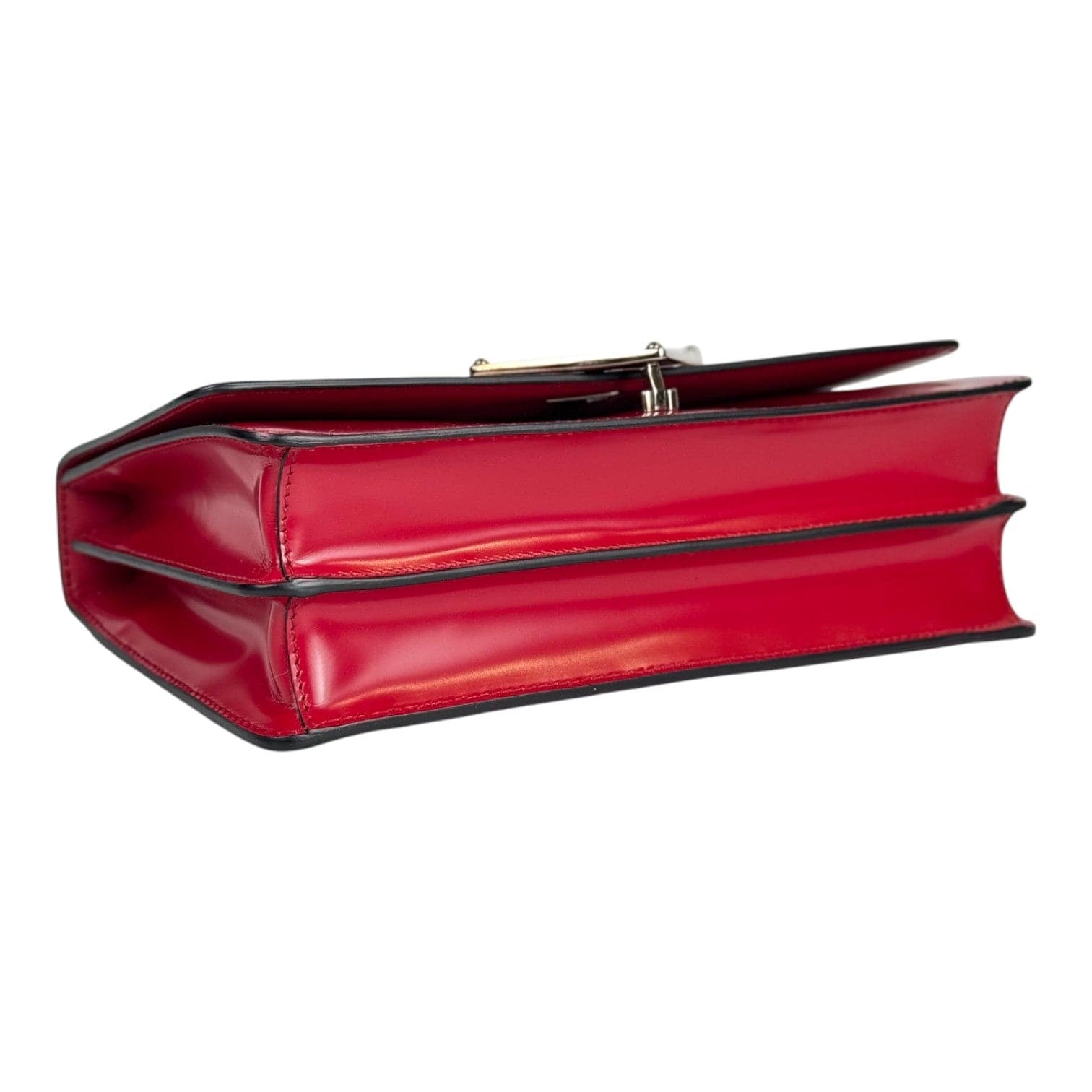 Prada Prada Red Pattina Shoulder Bag