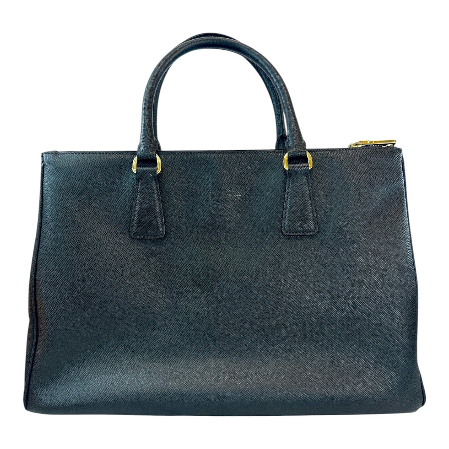 Prada Prada Saffiano Med Black Bag with Strap
