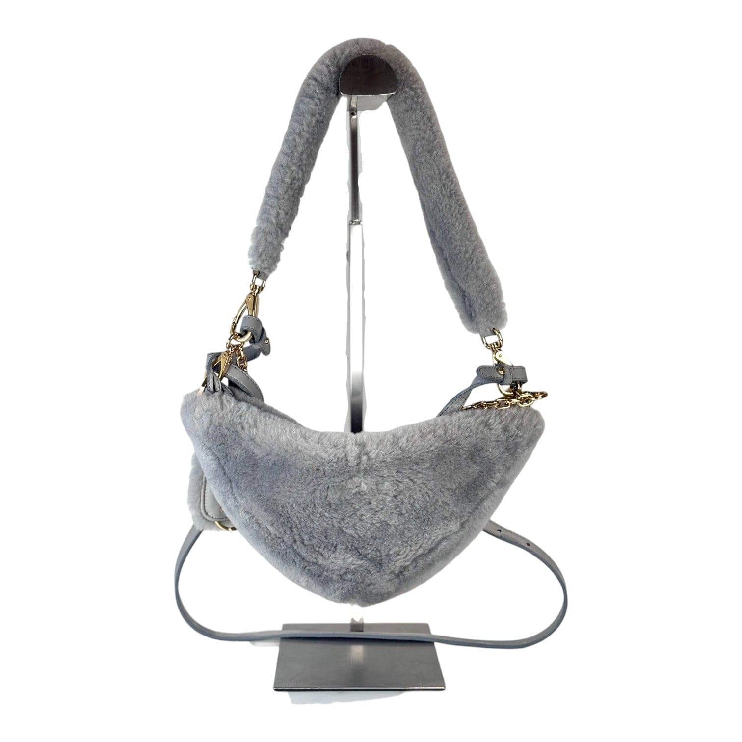 Prada Prada Wool Triangle Shoulder Bag Grey