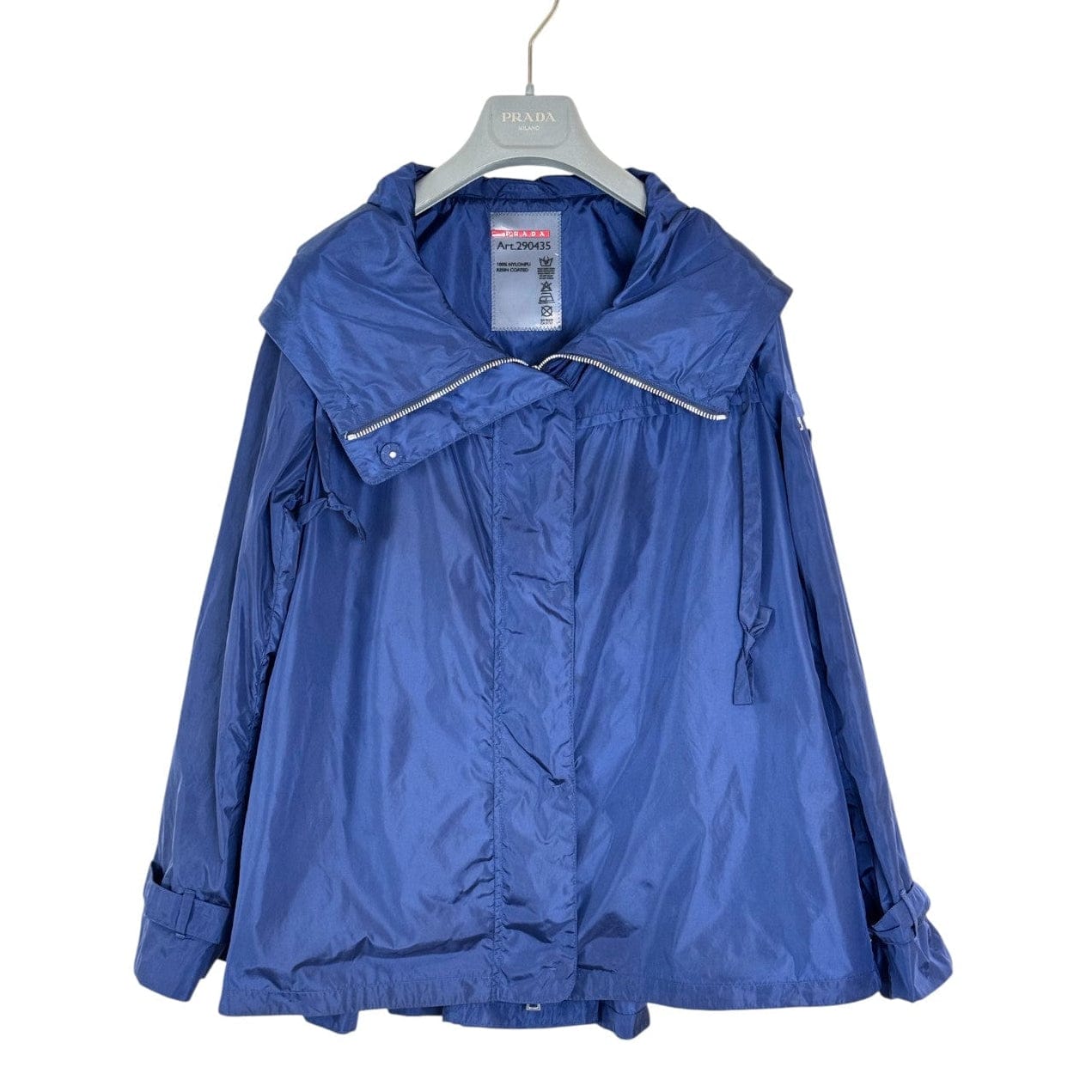 Prada Prada Blue Zipped Up Nylon Jacket #40