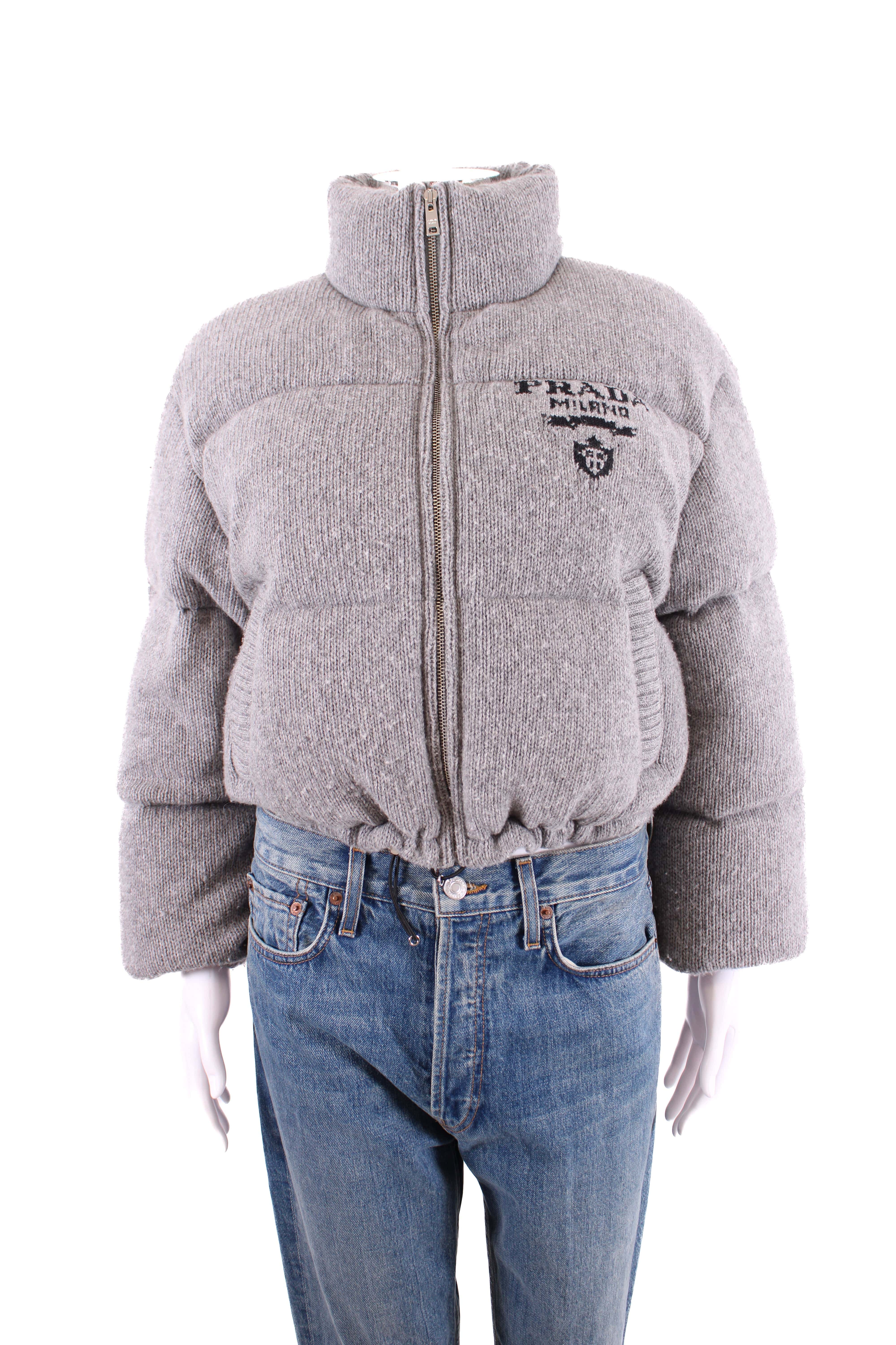 Prada Prada Cashmere Blend Padded Jacket Grey 8