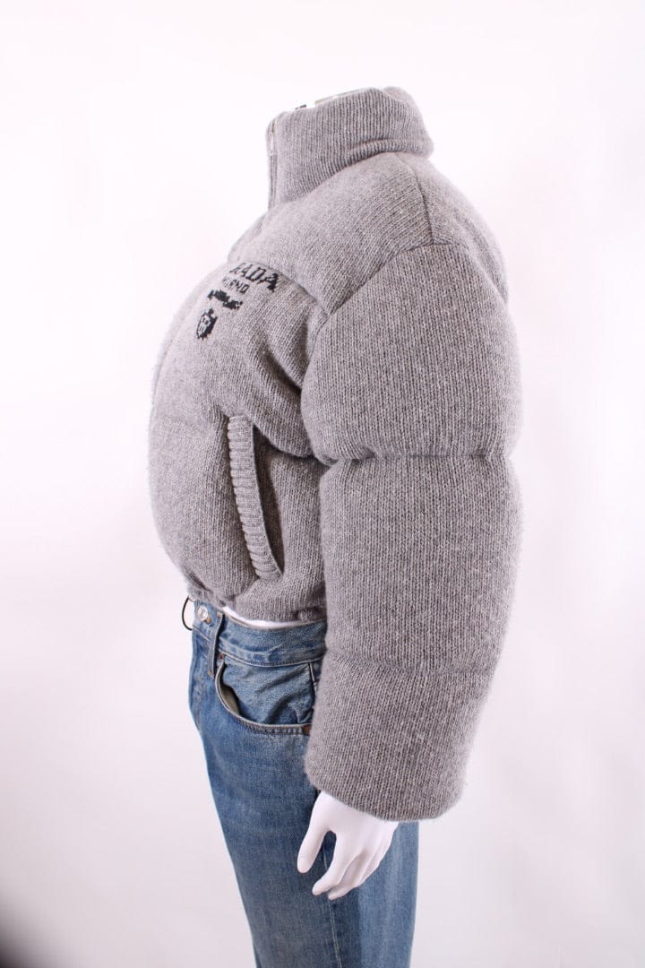 Prada Prada Cashmere Blend Padded Jacket Grey 8