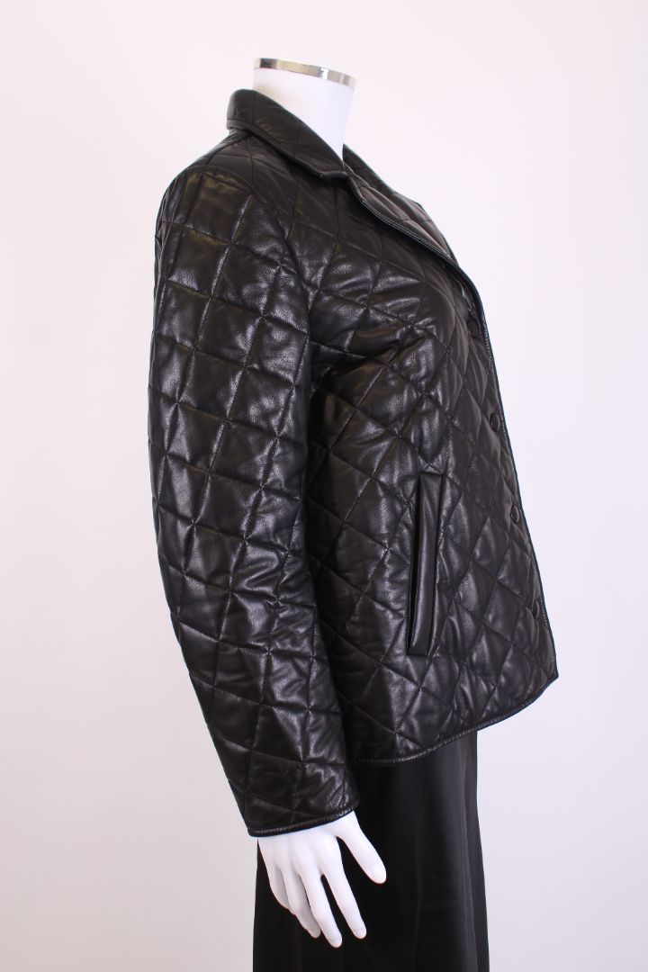 Prada Prada Nappa Leather Quilted Jacket Black S